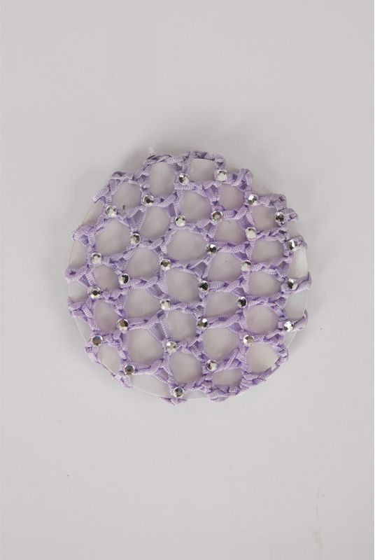 Bun cover with faux rhinestones. 